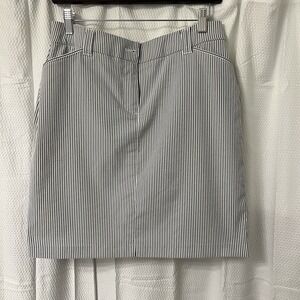 Charter Club Lined Skirt Blue Striped Skirt W Pockets Old Money Country Club EUC